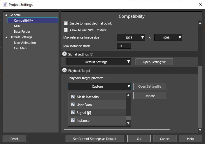 Playback Target Settings