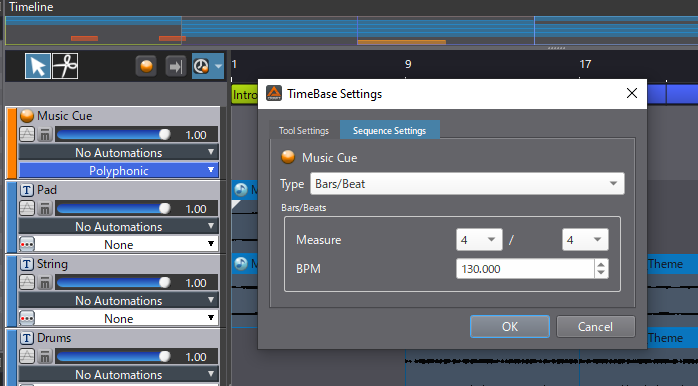 screenshot cue timebase