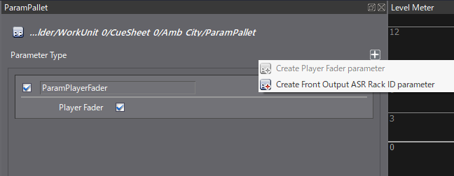 screenshot parampalette window